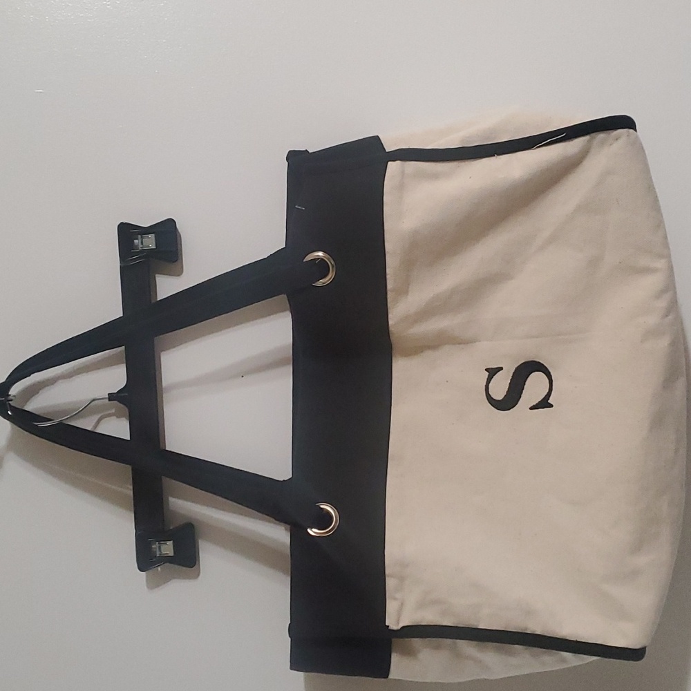 'S' Monogram canvas tote